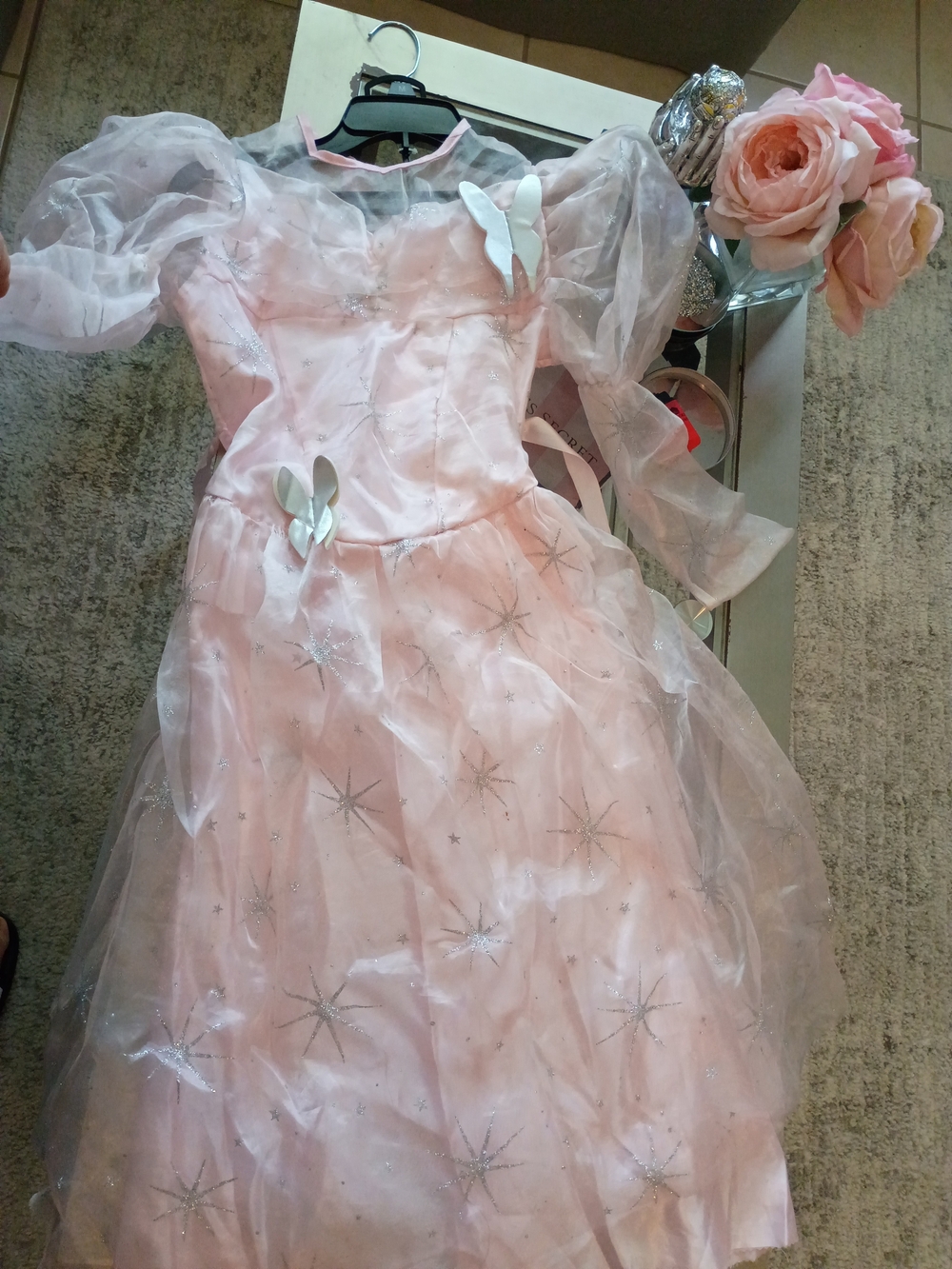 Pink Sparkle Glinda Wizard Of Oz Halloween Princess Costume Dress for Kids